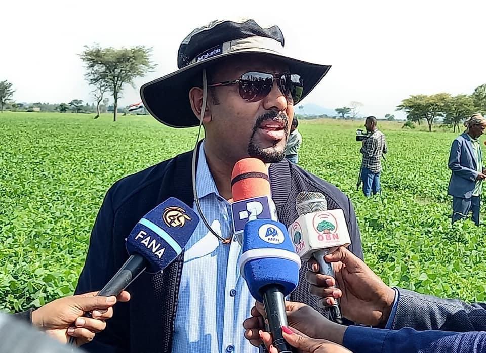Prime Minister Of Ethiopia Abiy Ahmed Interviewed by Media While Touring Edao Trading Farmland